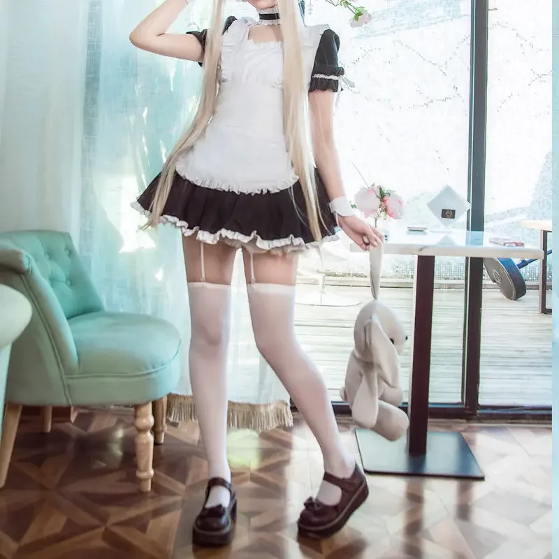 EE01 Anime Yosuga no Sora Kasugano Sora Maid Outfit Cosplay Costume Women Sexy Servant Waiter Apron Lolita Dress Halloween P&0Ww