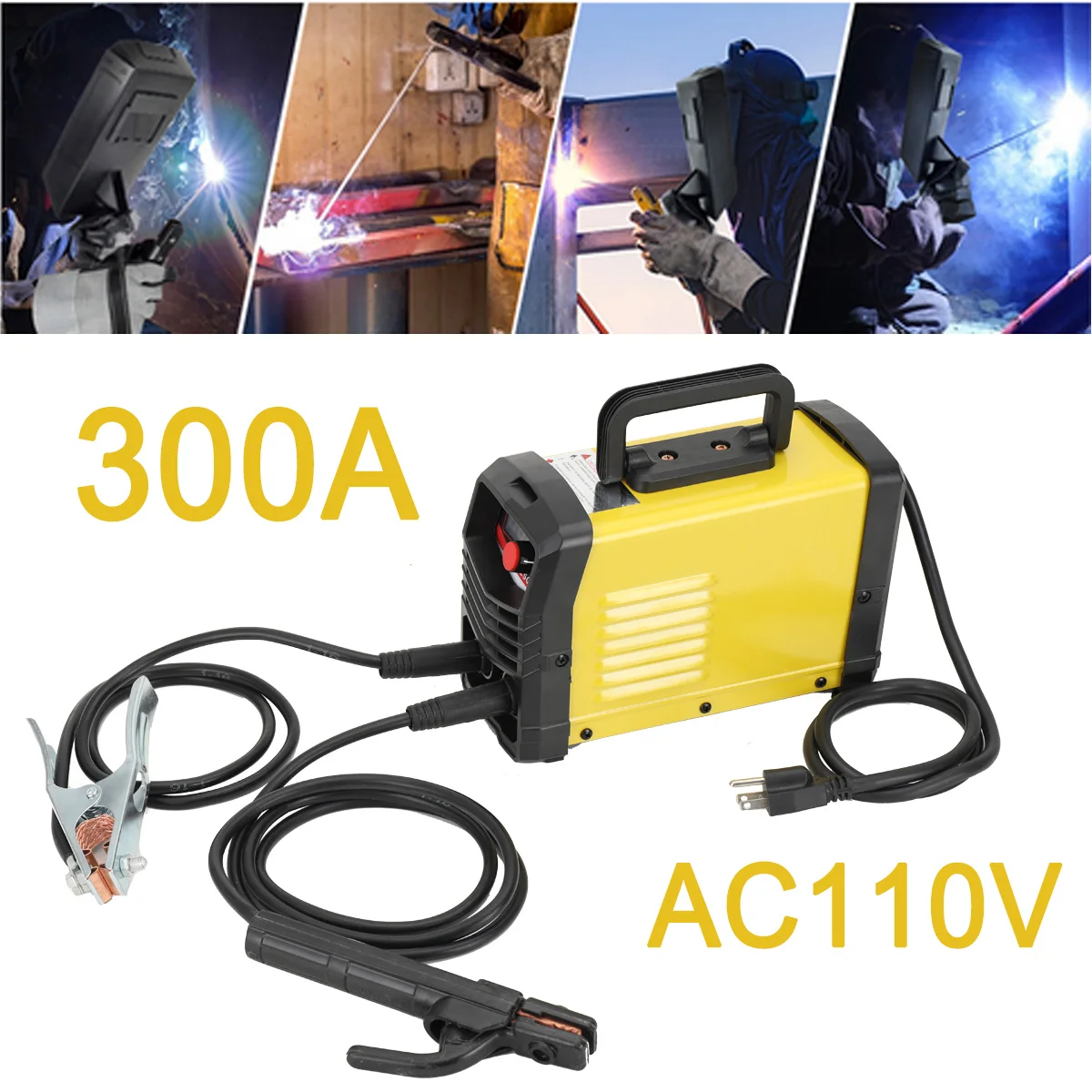 Stick Welder 225A Electric Welder Machine,IGBT Digital Display LCD Hot Start Welder w/ Electrode Holder,Earth Clamp,Welding Rod