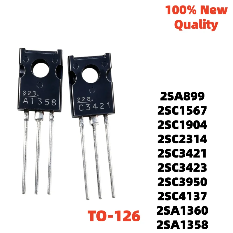 TO-126 10PCS 2SC4137 2SC1567 2SC1904 2SA1360 2SC3421 2SA899 2SA1358 2SC3950 2SC3423 2SC2314 International standard