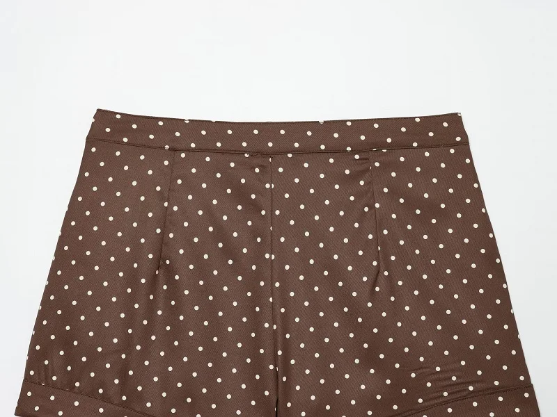 Damen Polka Dot Kurze Hosen Sets Zweiteiliges Sommer-Outfit mit Mittelhohem Bund Damen-Anzug Sommer Crop Top Urlaubsoutfit für Frauen – Detail 16