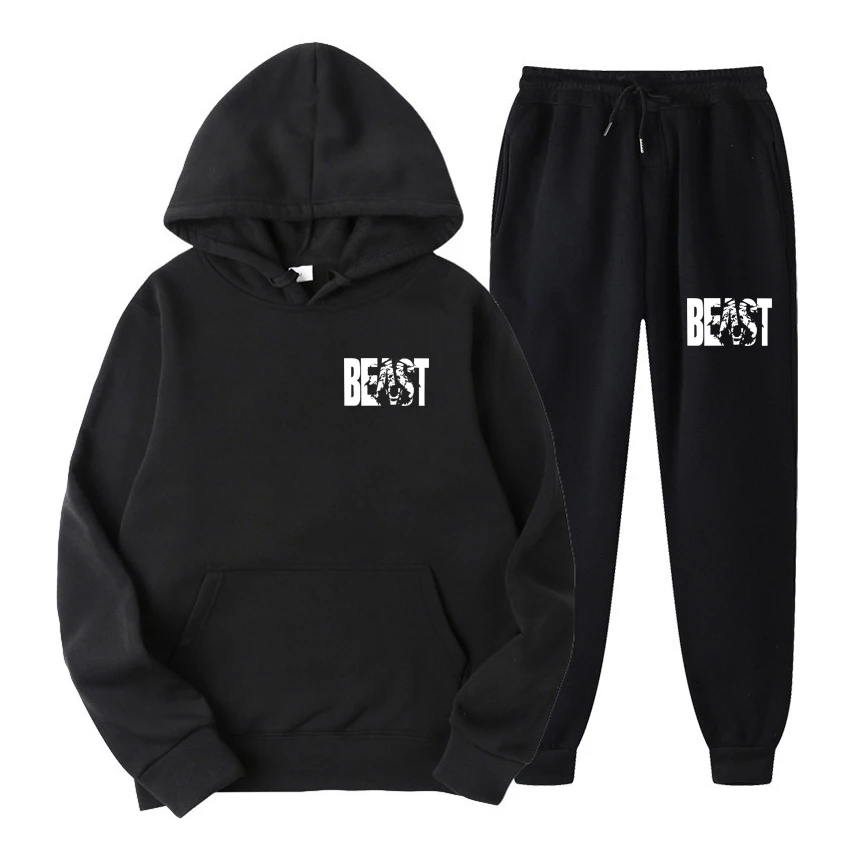 2022 New Fashion Sportswear Men's Suits Printed Hooded Sweatshirt Suits Fleece Hoodie Sportswear Suits Sweatpants Hoodie Men's 2