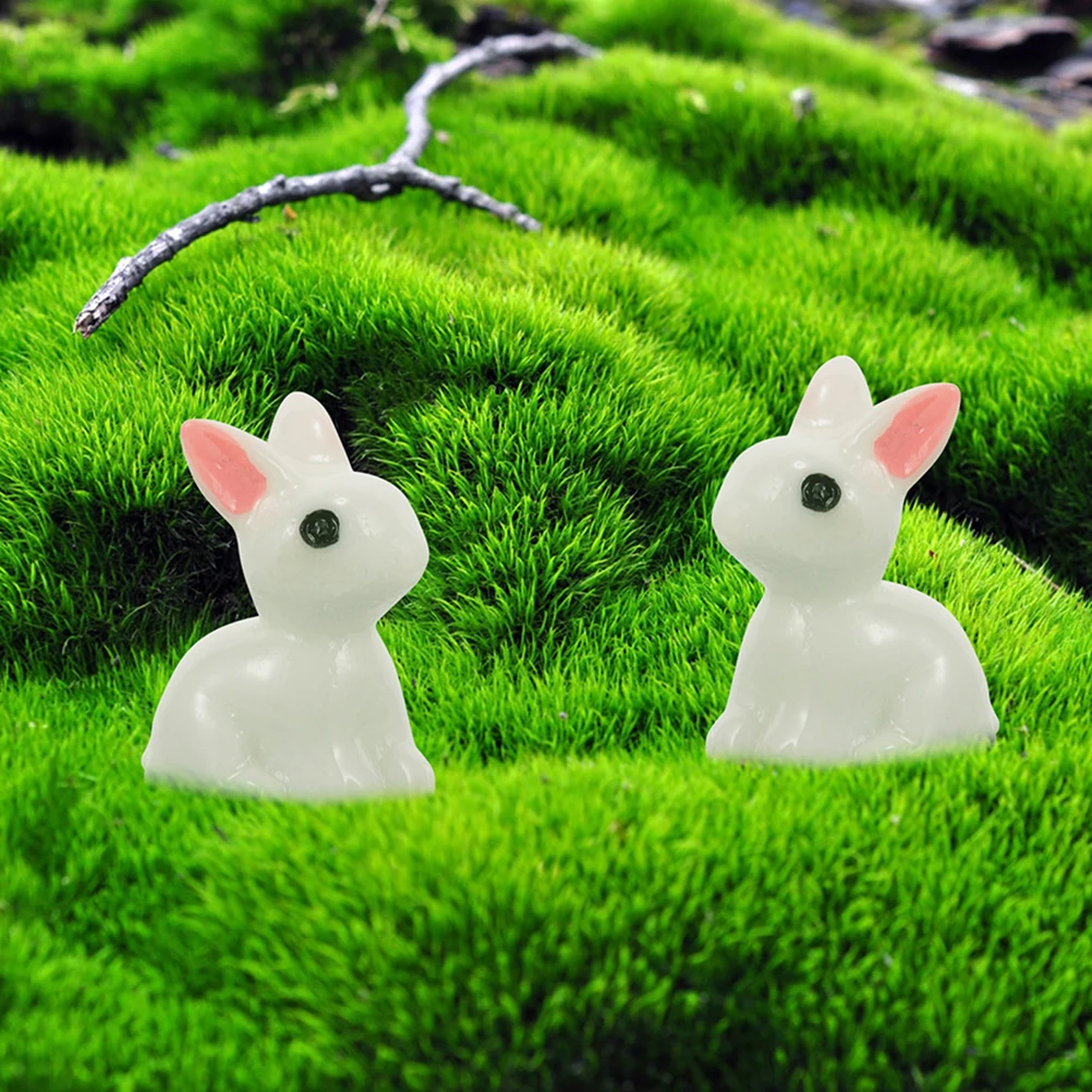 

50pcs Mini Resin Rabbit Figurines Small Bunny Decorations Crafts Animal Statues Garden Ornaments Lawn Accessories
