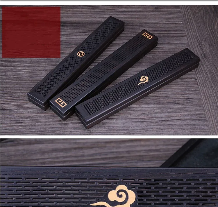 23.5cm Black Sandalwood Incense Burner Ebony Living Room White Sage Incense Sticks Base Restore Line Incense Holders