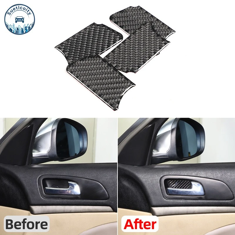 Interior Car Accessories For Alfa Romeo 159 2004-2011 Soft Carbon Fiber Car Inner Door Bowl Cover Trim