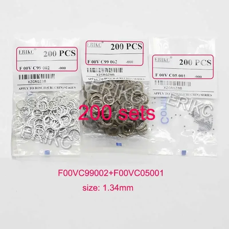 Injector Repair Kit Gasket F00VC99002 1.34mm Steel Ball F00VC05001 1.5mm F00VC05009 F00VC05008 F00RJ02177 Ceramic Ball for BOSCH