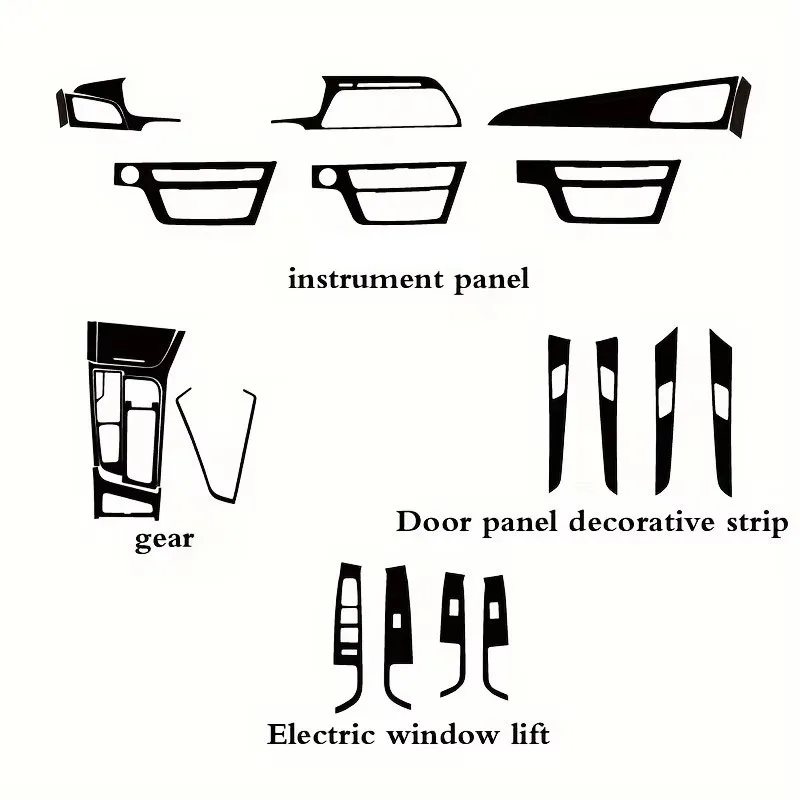 Carbon Fiber For HYUNDAI Sonata LF 2015-2017 Car Film Interior Stickers Center Console Gear Dashboard Air Door Handle Lift Panel