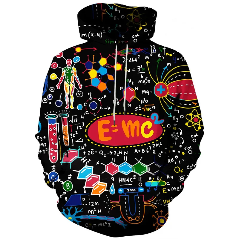 Starry Sky Universe Pattern Hoodie For Men Chemistry 3D Printed Long Sleeve Casual Pullover Street Tops Hoodies Loose Sweatshirt
