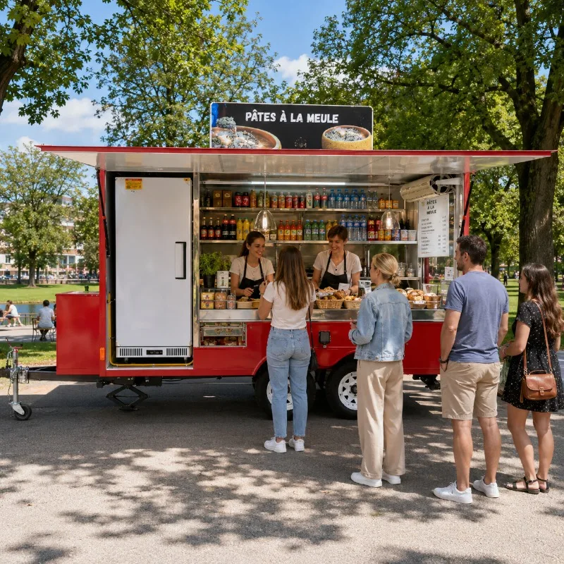 Customized China Mobile Fast Food Concession Trailer, Outdoor Vending Food Trailer For Sale