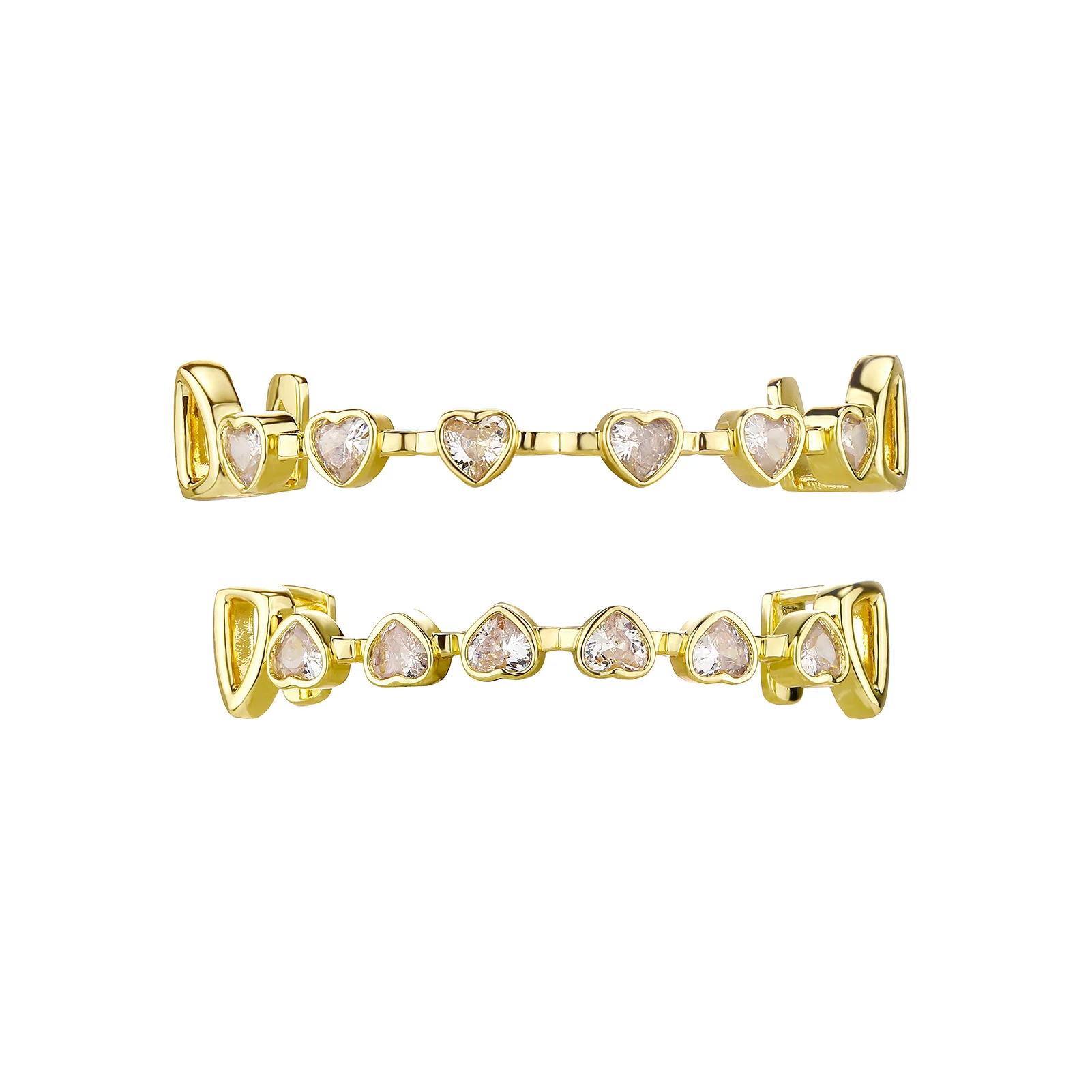JINAO Wunderschönes, eisrosa CZ-Stein-Grillz-Set mit 8 Zähnen, Glücks-Herz-Design, für Männer und Frauen, Ober- und Unterkiefer, glänzender Stern-Grill, Punk-Rapper, Weihnachten – Detail 13