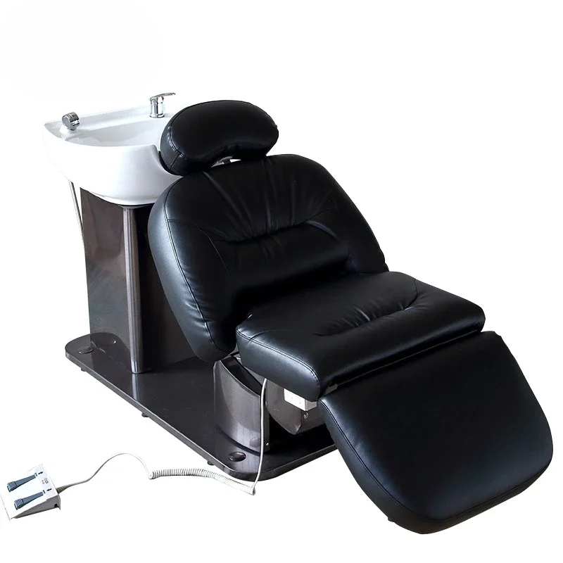 Electric Adjustable Hair Spa Shampoo Bed Hair Salon Washing Chair For Barber Shop