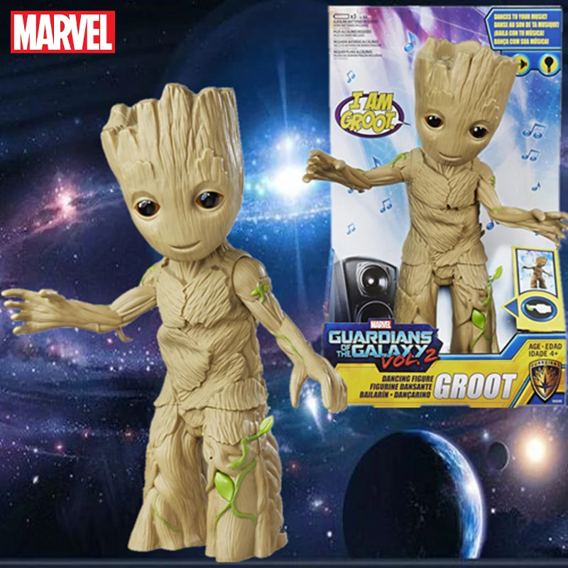 

The Avengers Marvel Groot Electric Dancing Robot Guardian Galaxy Action Figures Doll Collectible 28cm Children Toys Model Gift