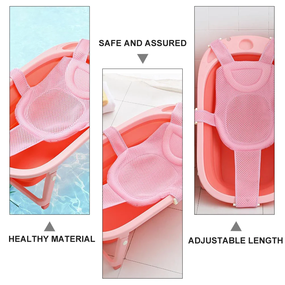 

Опорная сетка для детского сиденья для ванны, нескользящая дышащая сетка, регулируемая длина, утолщенная губка, подушка для детской ванны, поддержка сиденья для купания