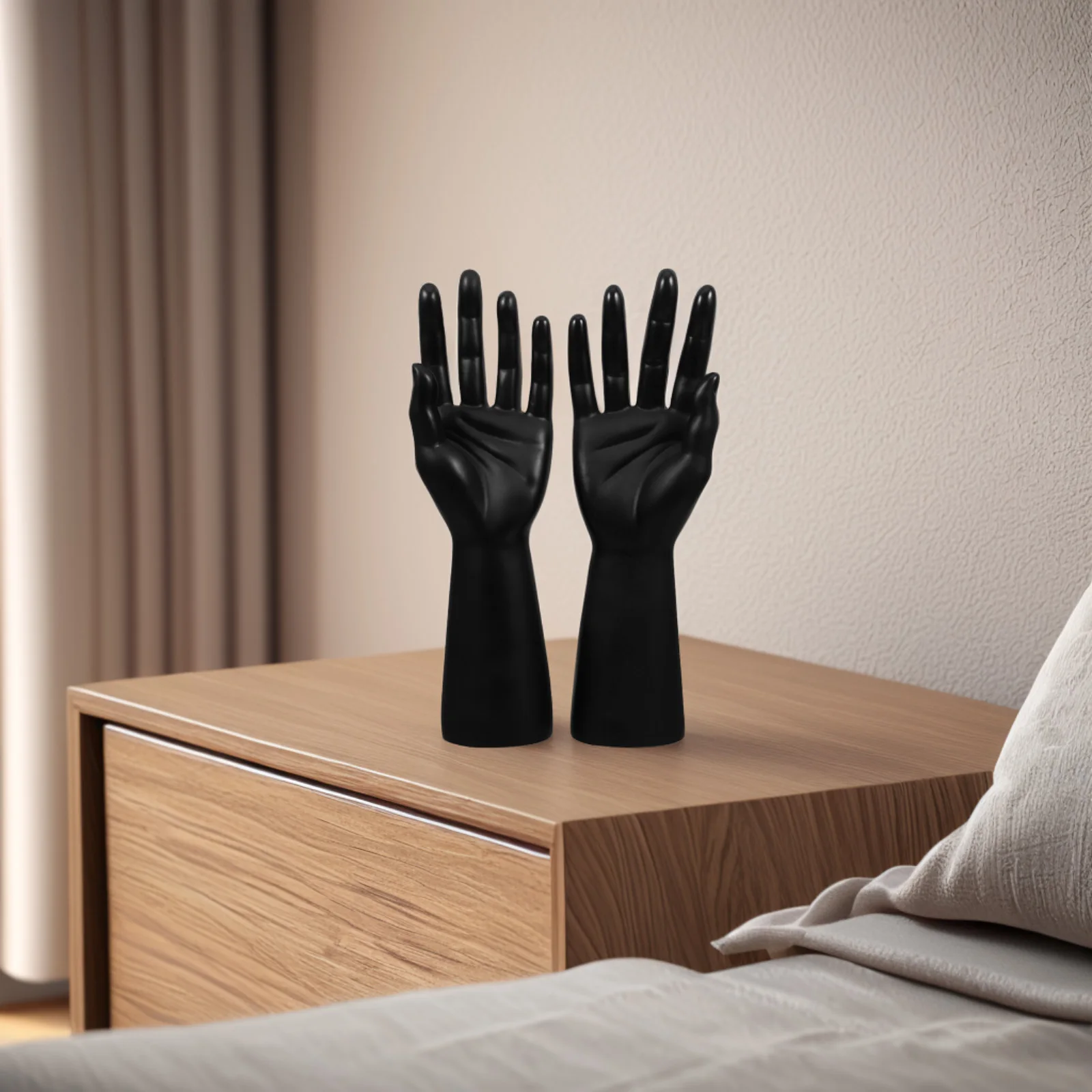 

2Pcs HighFidelity Mannequin Hands Display Stand Watch Ring Bracelet Glove Stable Base Jewelry Holder HandShaped
