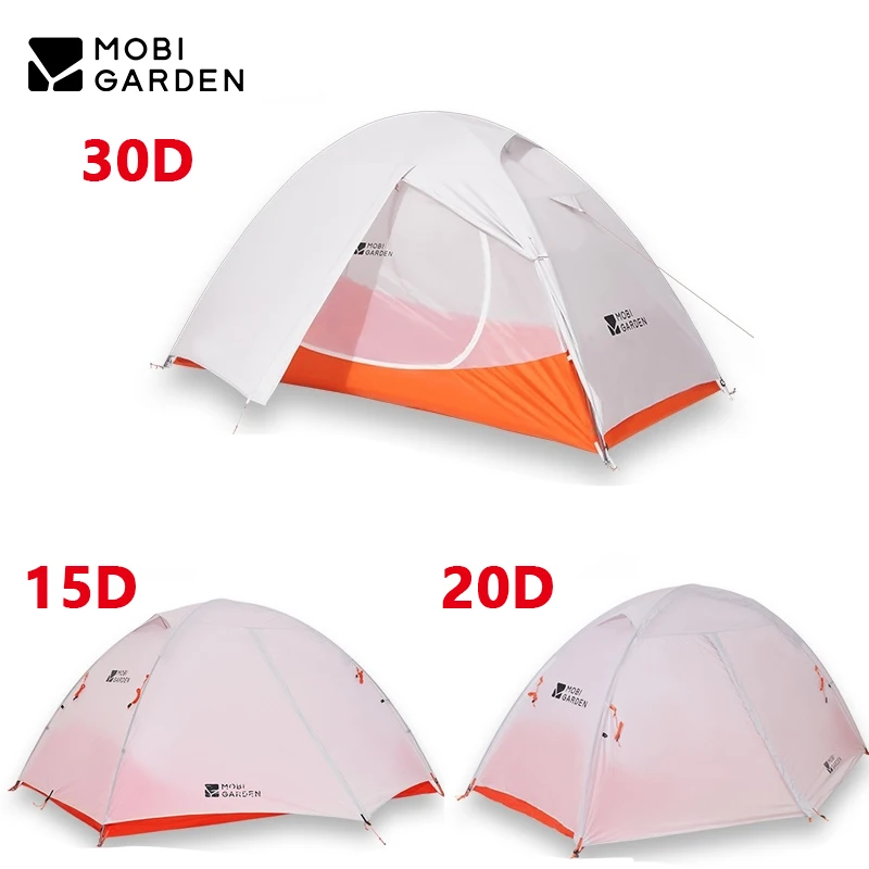 

MOBI GARDEN Camping Backpacking Trekking Tent Lightweight Outdoor Waterproof Hiking Climbing Travel Tent 15D/20D/ 30D 1-3 Person