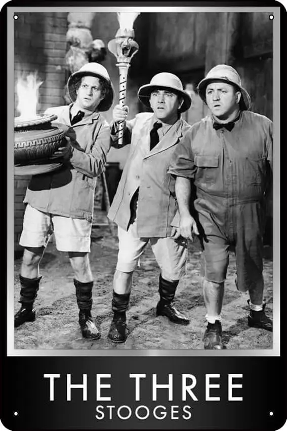 The Three Stooges (1934) Show Metal Sign Gifts Wall Decor Funny Tin Signs Wall Art Posters Prints for Home Room Kitchen Bar Offi