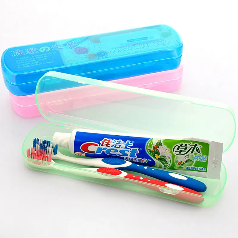 Accessori per il bagno portatile da viaggio all'aperto spazzolino dentifricio scatola di immagazzinaggio solo colore caramelle trasparente vuoto