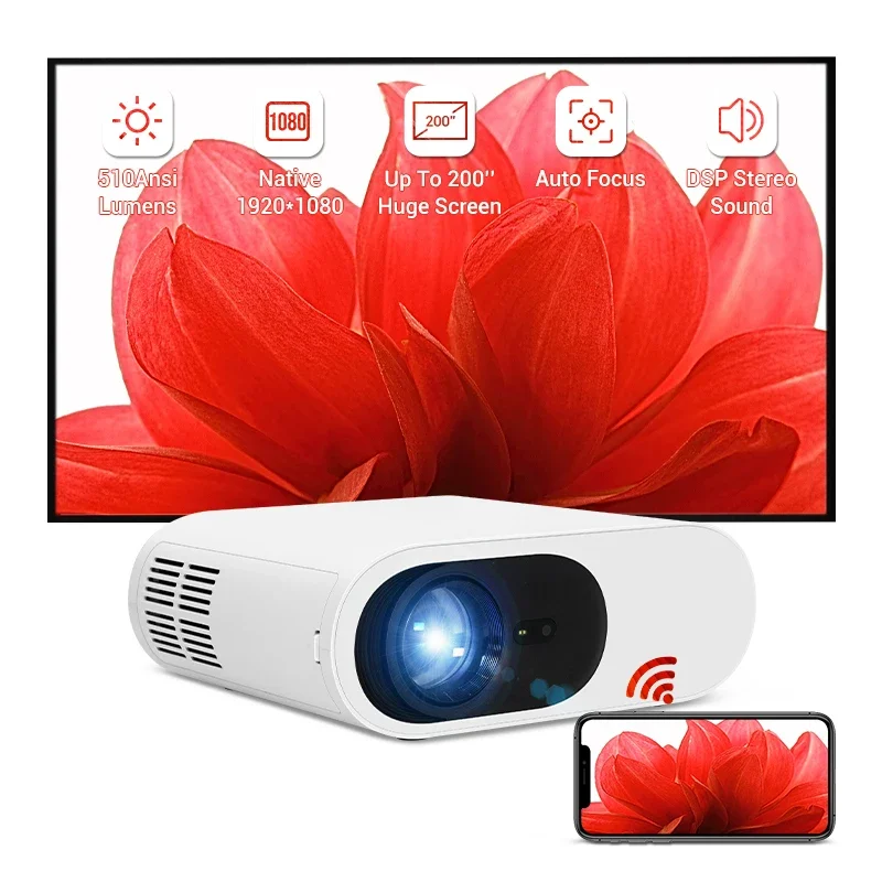 

A mazon Salange 2023 P95 1080P High Brightness Projector Full HD Projector Portable 5G WIFI Android Video Small TV Beamer