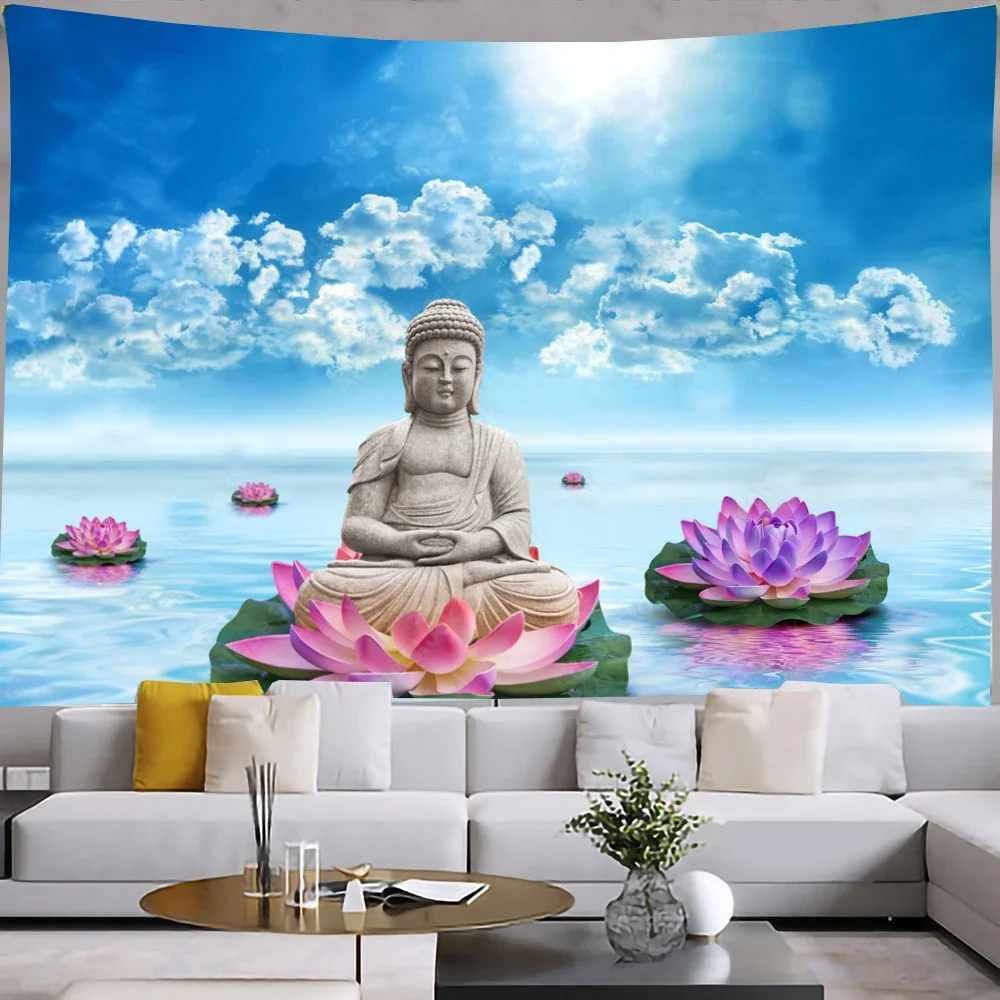 Indian Buddha Meditation Tapestry Bedroom Decoration Mandala Bohemian Wall Hanging Yoga Mat Beach Towel Home Decor Tapestries