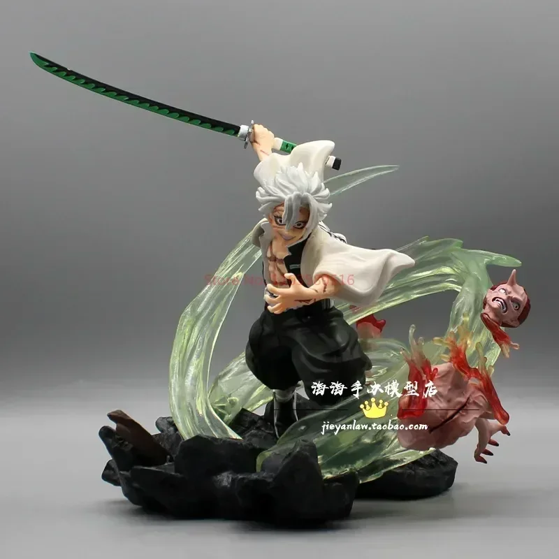 

Demon Slayer 23cm Gk Shinazugawa Sanemi Battle Scene Glowing Kimetsu No Yaiba Pvc Action Figurine Decoration Collection Model