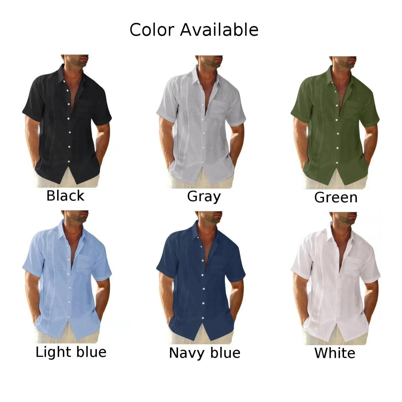 Men\'s Summer Short Sleeve Shirt Guayabera Cuban Beach Tees Perfect Casual Dress Shirt And Blouse Top For Vacation