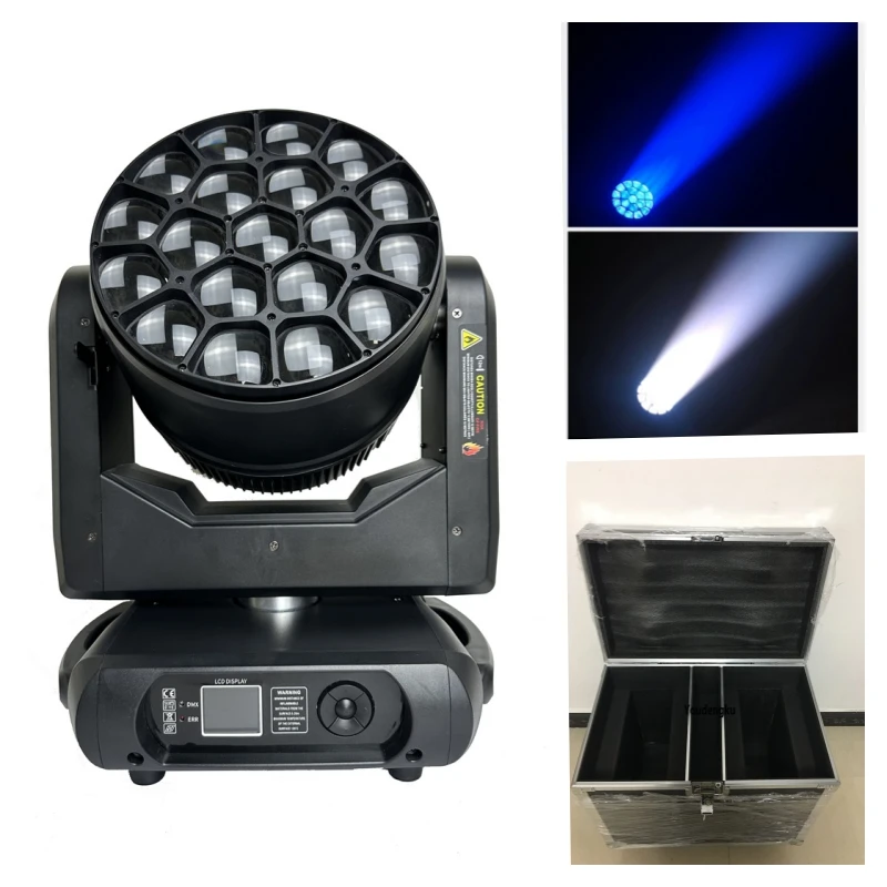 

2pcs with case pixel control stage led zoom moving head 19*40w 4 in1 rgbw bee eye k15 led beam zoom wash stage dmx dj lights