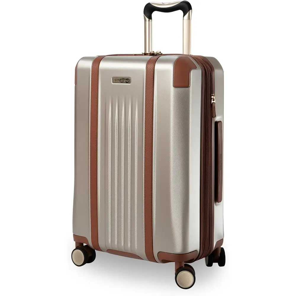 

21-дюймовый чемодан с двумя вращающимися колесами, расширяемый, с удобной ручкой, для мужчин и женщин, цвет шампань, ручная кладь