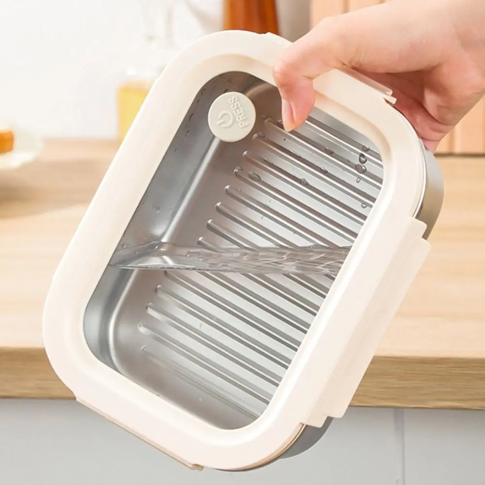 

Fruit Container Leakproof Stainless Steel Crisper Large Capacity Reusable Food Preservation Box Portable Lunch Box Fresh Keeping