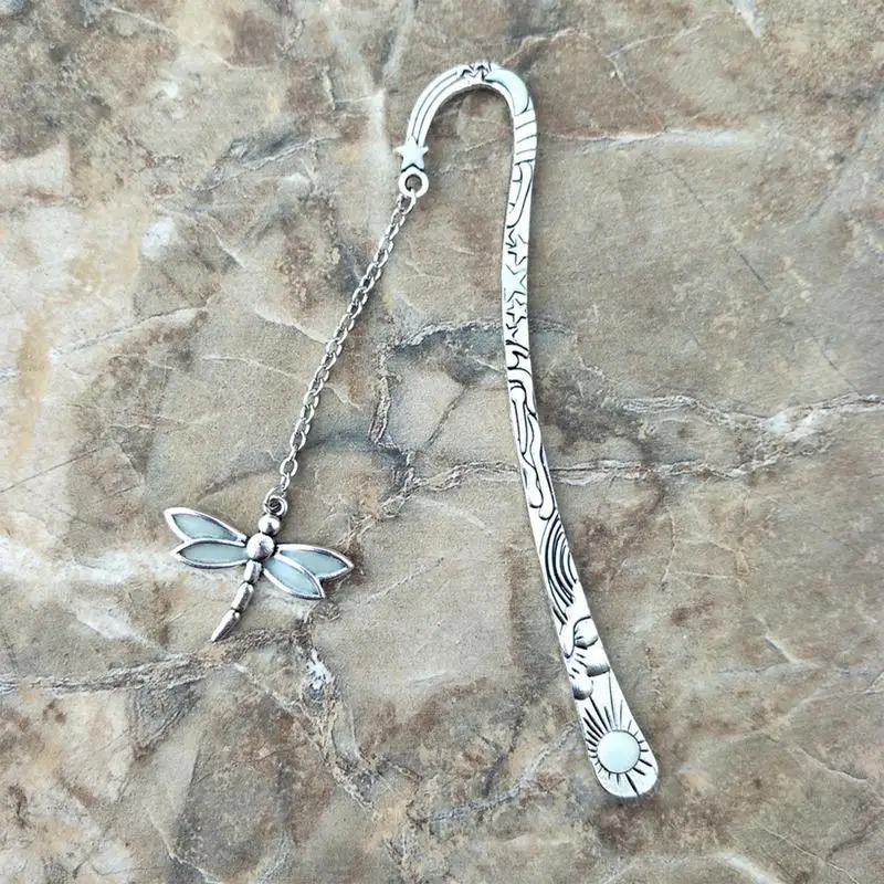 Retro Luminous Metal Bookmark Butterfly Dragonfly Bookmark Children Stationery Student Gift