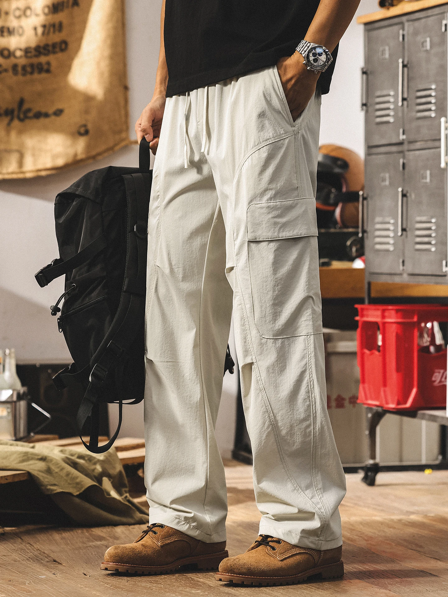 

American Retro Summer Casual Pants Men's Outdoor Functional Workwear Hiking High Capaci Matching M Long Pants