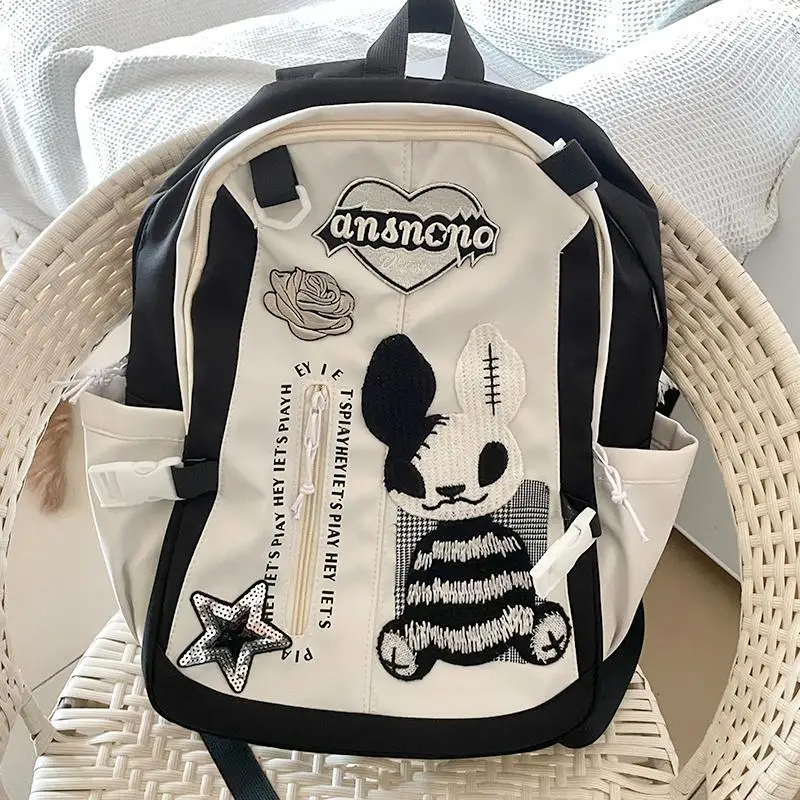 Women Subculture Y2k Backpack Large Capacity Girls Rabbit School Bag Korean Fashion Backpack Cool Harajuku Travel Bags 2025 New