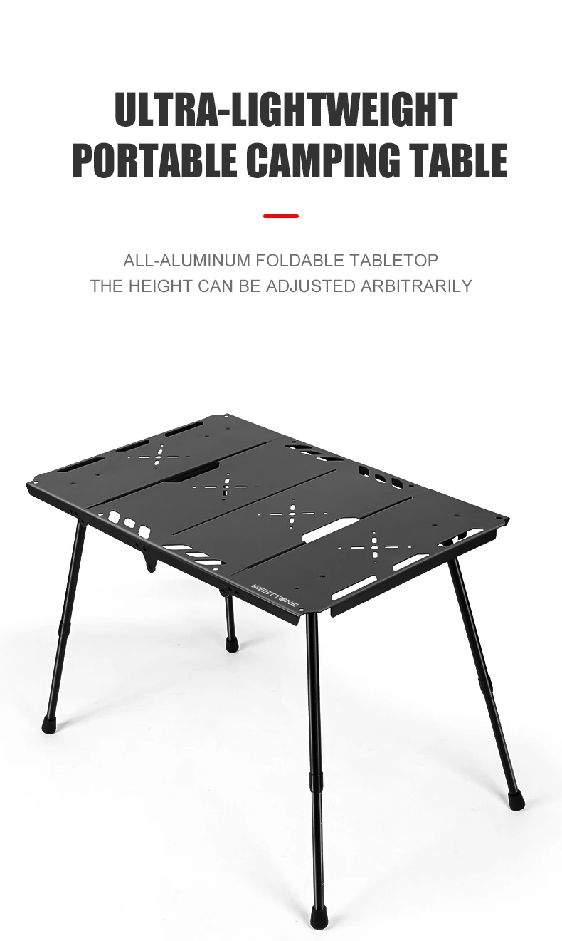 Description Picture 2 of itemWESTTUNE Outdoor Tactical Table Folding Camping Table Lightweight Multifunctional Liftable Picnic Table for Hiking Travel BBQ