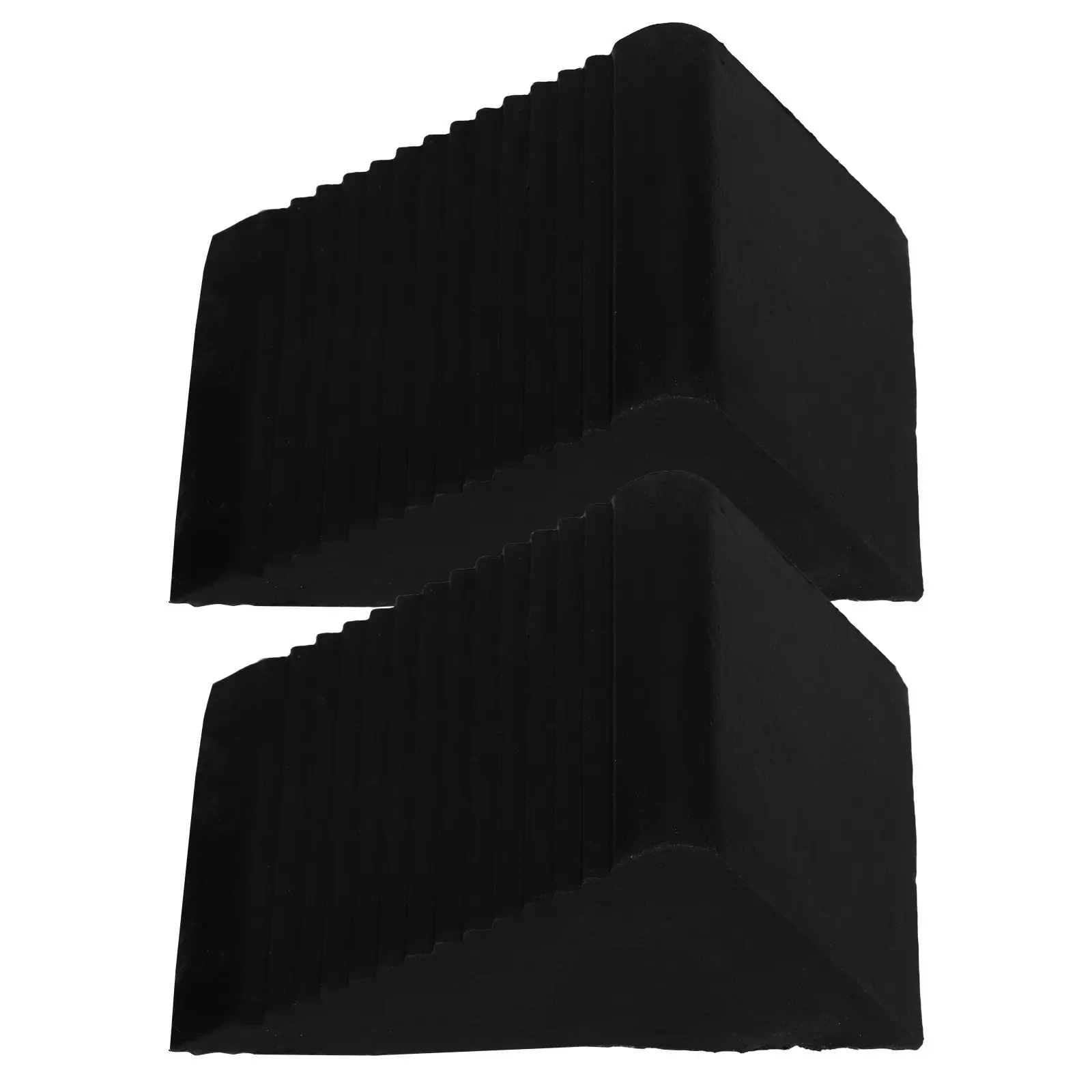 2Pcs Rubber Parking Stop Wheel Chocks Heavy Duty Triangle Tire Block for Garage Slope Parking Vehicle Chock Vehicle Wheel Stop