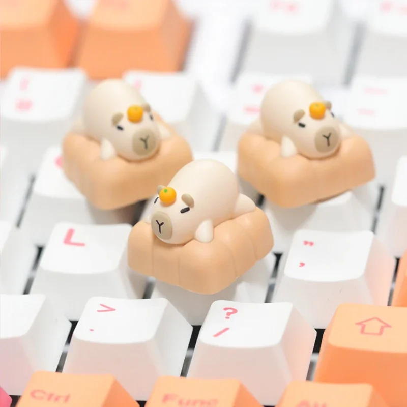 

Cute Kapibala Theme Keycaps Set 3D Resin Artisan Key Caps Custom Original Handmade Keycaps for Mechanical Keyboard Accessories