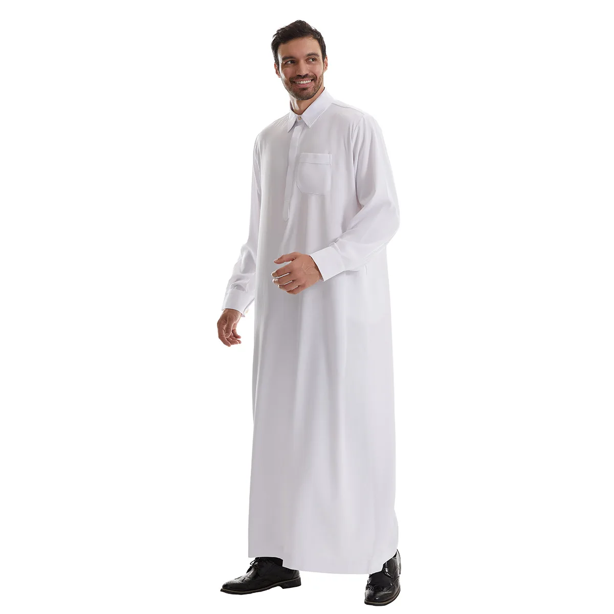 Muslim Men Thobe Jubba Eid Ramadan Traditional Dishdasha Thoub Islam Abaya Dress Long Robe Dubai Saudi Clothes Middle East