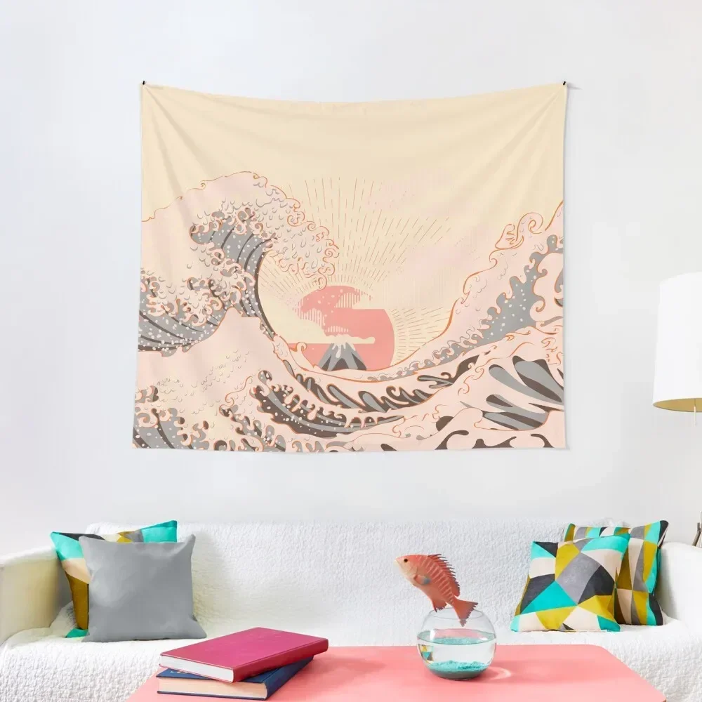 

The great wave off kanagawa at sunrise Tapestry Decor For Room Room Decor Tapestry