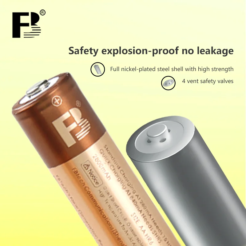 Batteria ricaricabile FB AA 2800mAh 1.2V batteria ni-mh per torcia elettrica Mouse Wireless giocattoli telecomando 2A batterie e caricabatterie  44