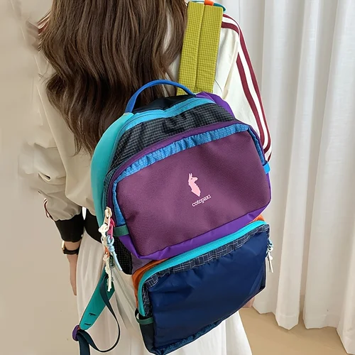Imagen 2 del producto Mochila Multicolor de Alpaca que Aumenta la Dopamina, Unisex, Ligera, Informal, Deportiva, para Negocios, Senderismo, Viajes, Desplazamientos Diarios, Montañismo