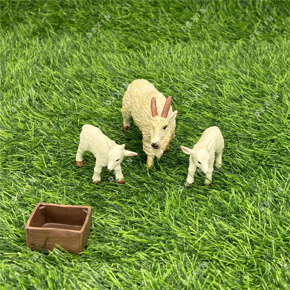 Figurines d'animaux Big Ranch pour enfants, clôture assortie, ensemble de bites de foin, affichage statique de film, jouet de chèvre, cadeaux de Noël et d'Halloween