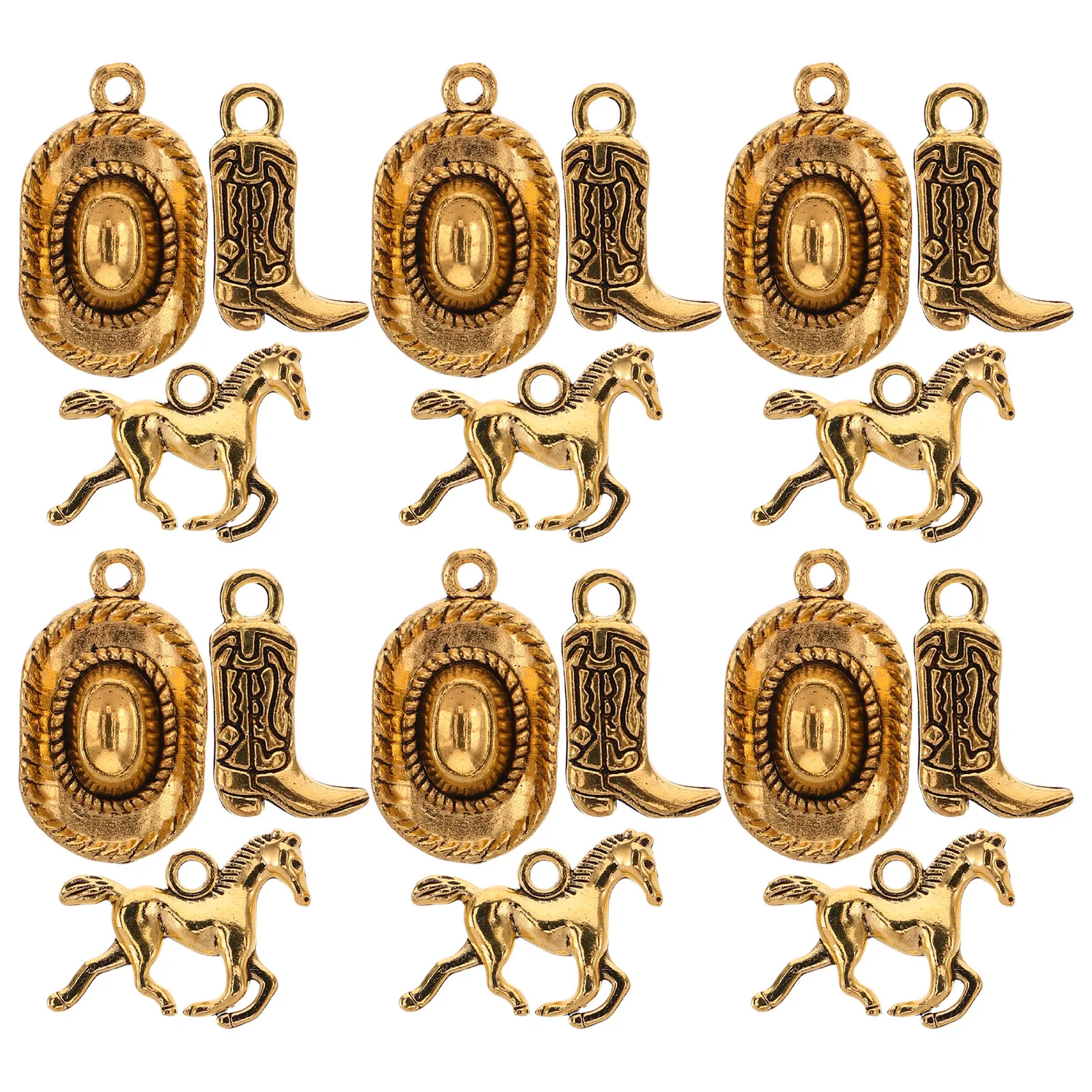 1Set Western Cowboy Boot Hat Horse Charms Necklace Jewelry Making Party Supplies Accessories Western Jewelry for Women Cowgirl