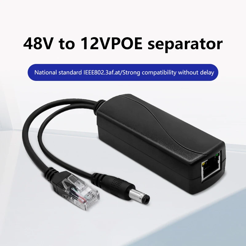 Adaptateur de connecteurs POE 48V à 12V, accessoires de bricolage, répartiteur de câble, injecteur, alimentation pour Huawei, Hikvision, nouveau, 2014