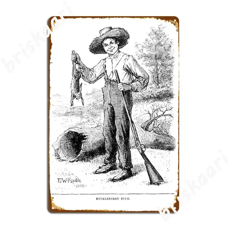 Huckleberry Finn Depicted Poster Metal Plaque Club Club Bar Plaques Designing Tin Sign Poster