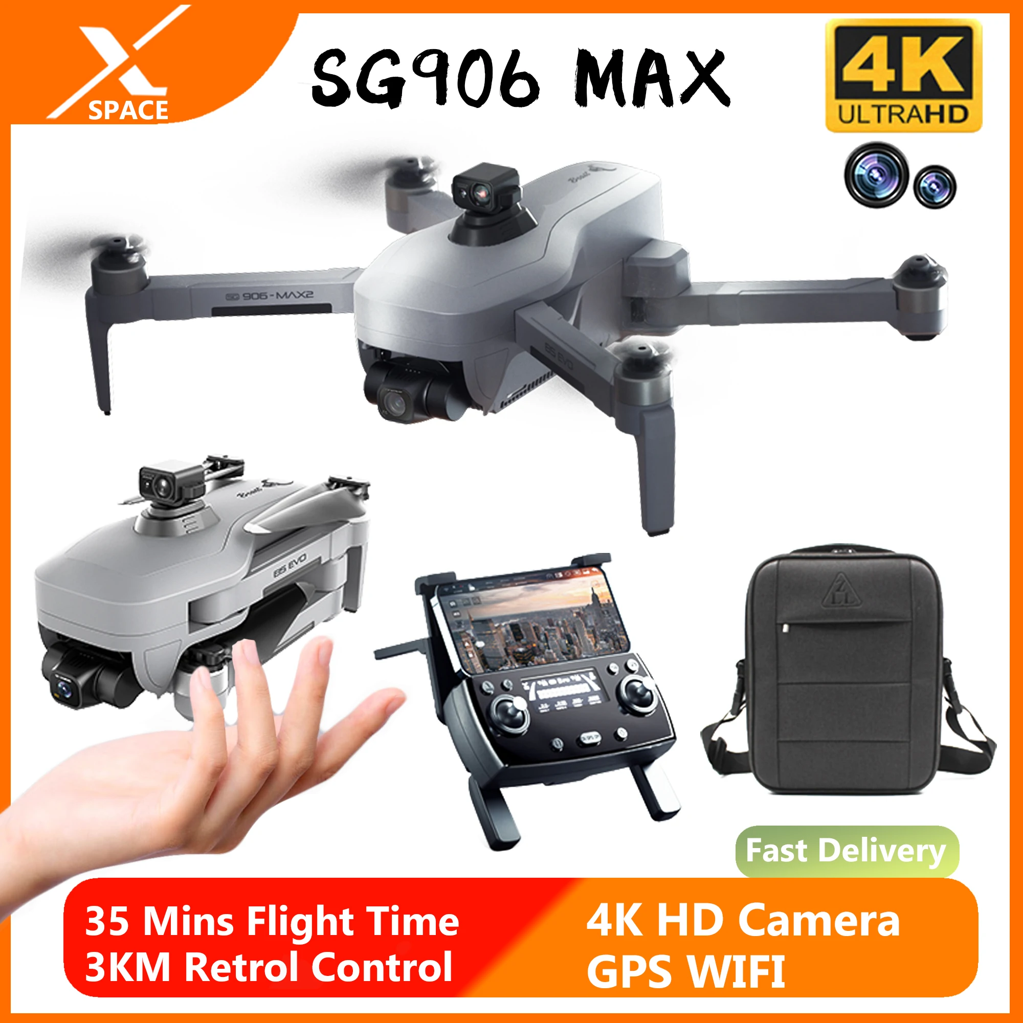 Drone SG906 MAX2 Professional FPV 4K Camera with 3-Axis Gimbal 5G WiFi Brushless GPS Quadcopter Obstacle Avoidance RC Dron Toys