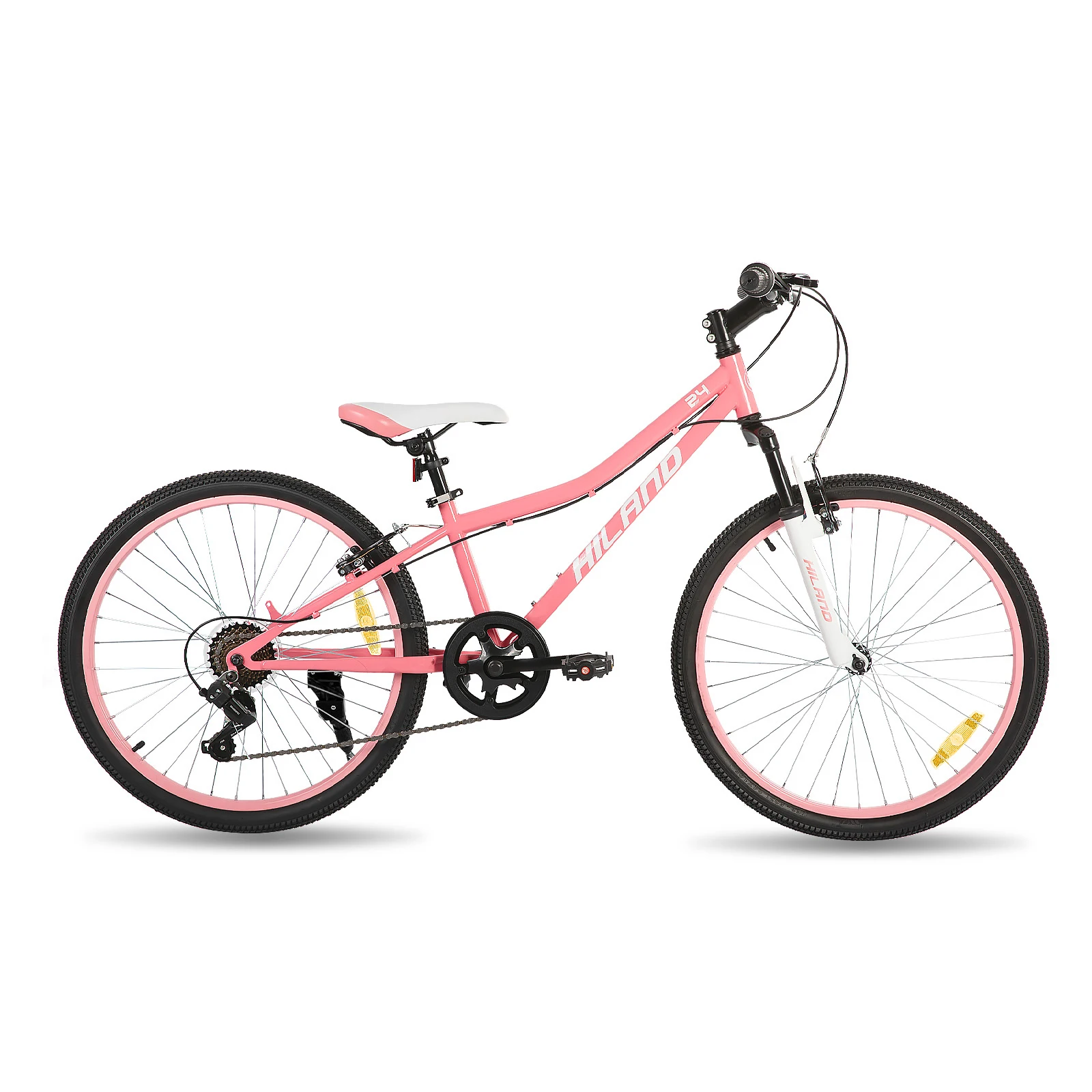 Hiland 24-Zoll-Mountainbike für Kinder im Alter von 7 Jahren, Vorderradaufhängungsgabel, Kinderfahrräder für Jungen und Mädchen, mehrere Farben, Baby Walker