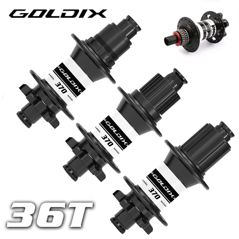 

GOLDIX M370 28-hole BOOST ratchet 36T Boost J-shaped bend 6-hole disc brake hub, compatible with SWISS, HG, XD, and MS adapters.