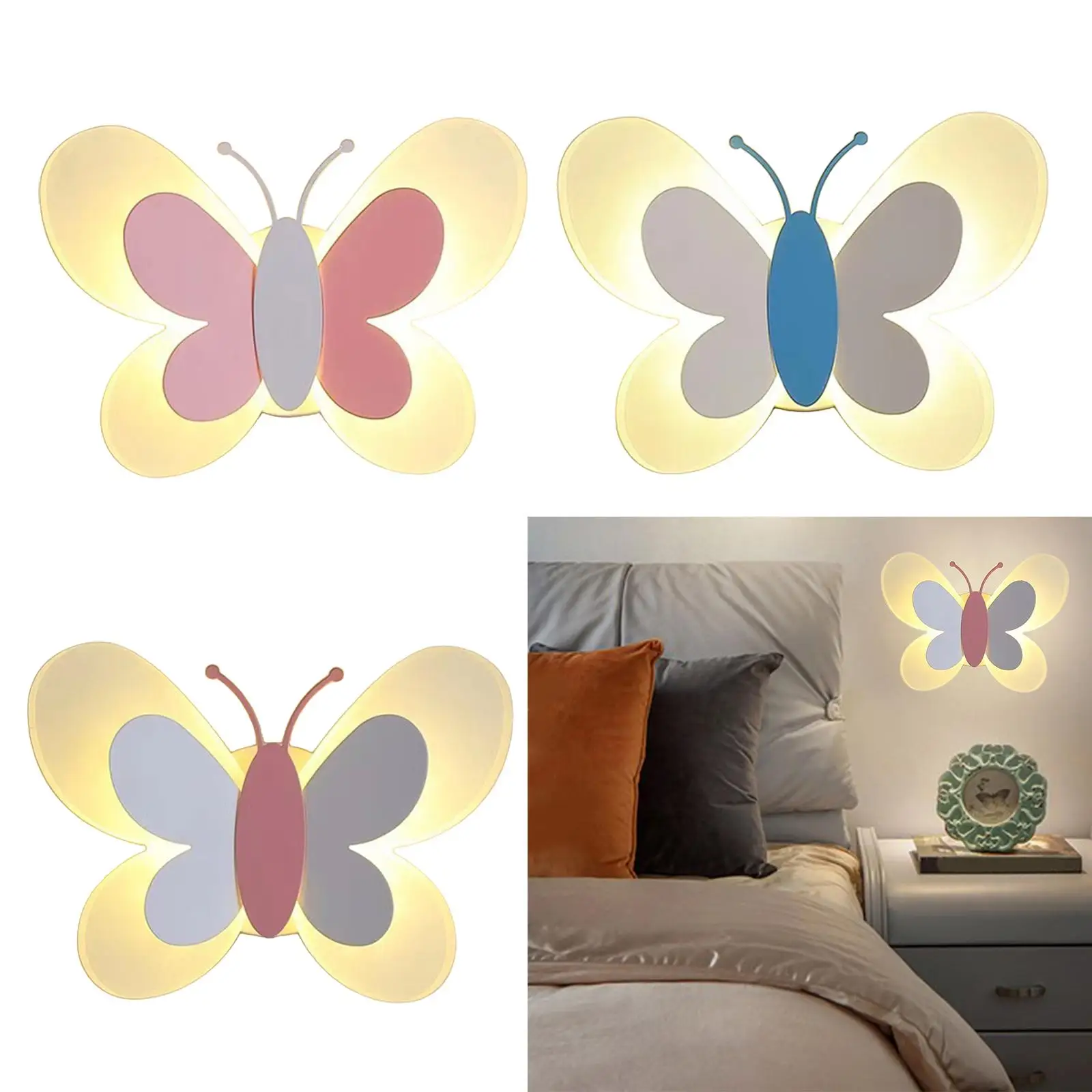 

Светодиодный настенный бра с бабочкой, теплый настенный светильник, лофт, кафе, прихожая