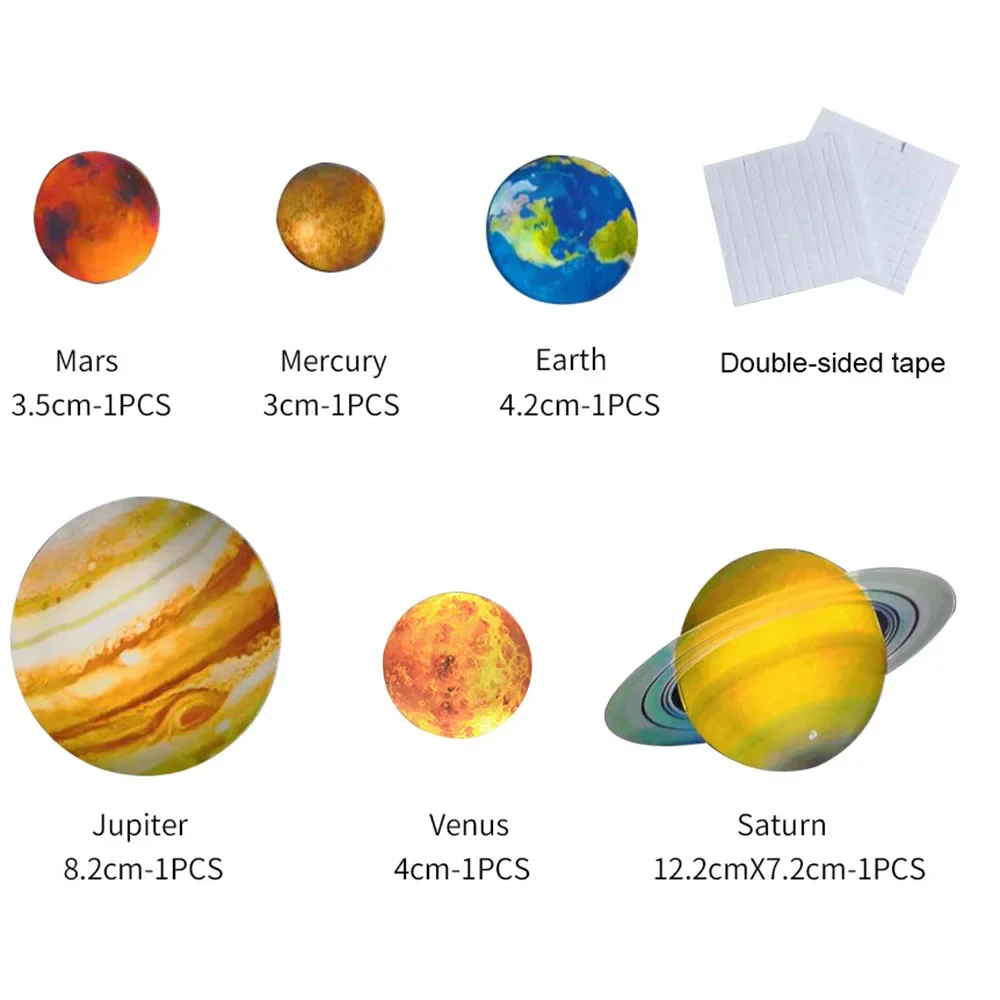 100PCS Glow In The Dark Planets Solar System Wall Stickers, Room Decor Decal, Perfect for Christmas Stocking Stuffers