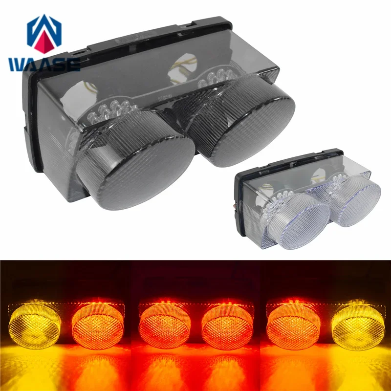 waase For Yamaha YZF R1 1998 1999 E-Mark Tail Light Brake Turn Signals Integrated LED Light