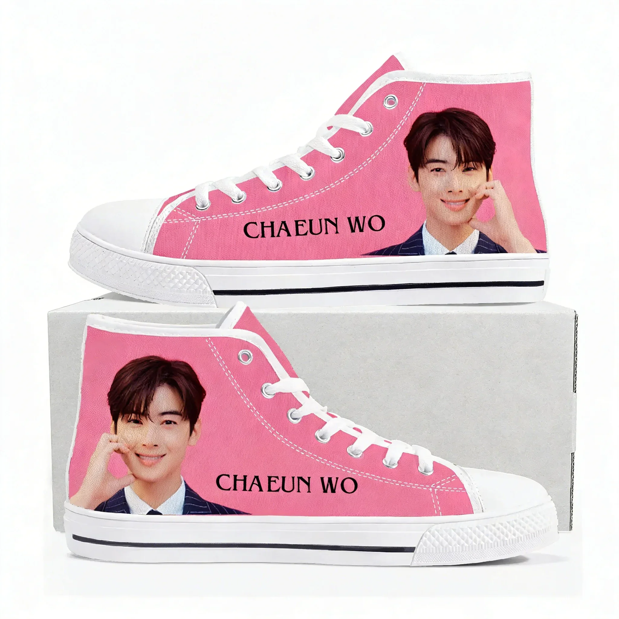 

KPOP Cha EunWoo High Top High Quality Sneakers Mens Womens Teenager Canvas Sneaker Ghana Hiking Casual Shoes Custom Shoes