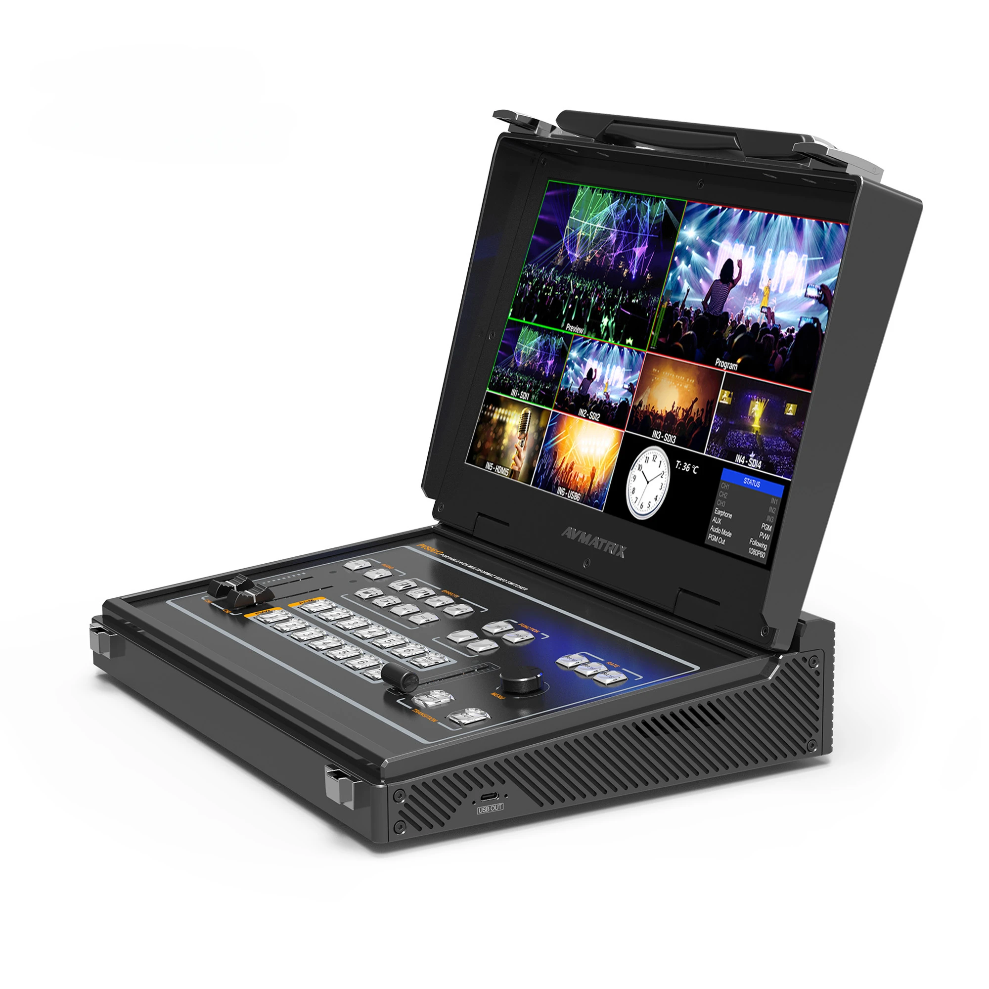 AVMATRIX PVS0613U  6CH SDI/HDMI Livestream Video Switcher for broadcast, church and conference