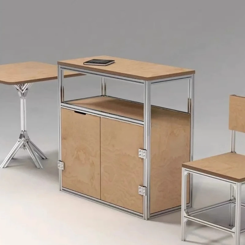 

Aluminum profile solid wood locker, bucket cabinet, wall storage cabinet, ocean plate cabinet, living room dining side